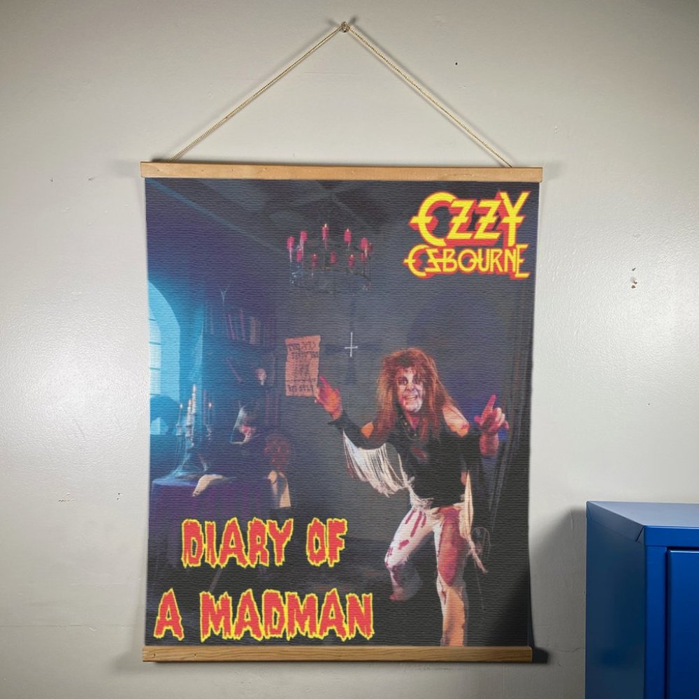 Ozzy Osbourne Canvas Wooden Gold Hanger